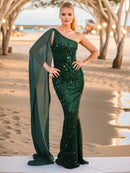 Vestido Longo em  Paetê Emerald - DrèssChic