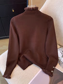 Suéter Feminino Forrado de Lã Delicado Gola Alta - Frost Charm®