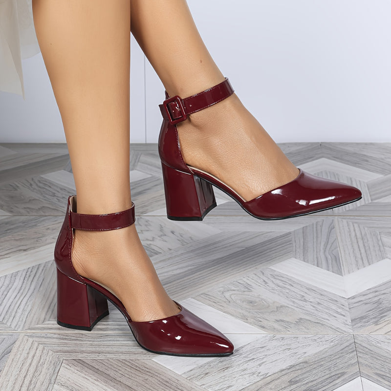 Sapato de Salto Envernizado - Crimson Poise®