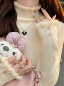 Suéter Feminino Forrado de Lã Delicado Gola Alta - Frost Charm®