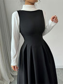 Vestido Midi Longo Elegante e Clássico - Black Majestueuse®