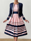 Vestido Midi Clássico Élégance Marine®   - DrèssChic