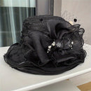 Chapéu Feminino de Organza com Flores - Rose Élégance®