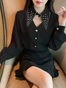 Camisa de Seda com Strass - ChemissChic®