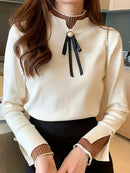 Suéter Feminino Duplo de Lã Gola Alta - Chic Velvet Layers®