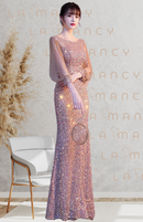 Vestido Longo em Paetê Éclat de Perles - DrèssChic