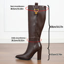 Bota Feminina de Couro Bico Fino Cano Alto - Sienne Royale®