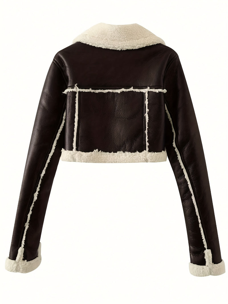 Jaqueta de Couro Feminina Peluciada - Frosted Nordic Edge®