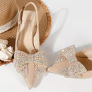 Scarpin de Verniz com Laço de Strass Apricot Shine® - PasChic