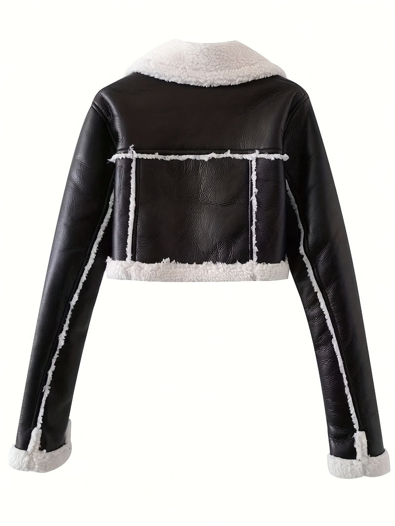 Jaqueta de Couro Feminina Peluciada - Frosted Nordic Edge®