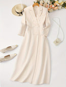 Terninho Feminino Alfaiataria Longo Sofisticado - Beige Majesté®