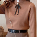 Suéter Feminino Duplo de Lã Gola Alta - Chic Velvet Layers®