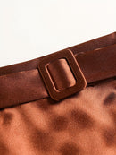 Saia de Cetim Golden Serenade - JupeChic