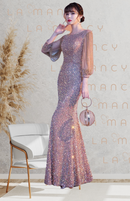 Vestido Longo em Paetê Éclat de Perles - DrèssChic