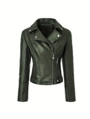 Jaqueta de Couro Biker Feminina - Noir Edge Jacket®
