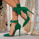 Scarpin de Camurça Salto Agulha Noeud de Luxe - PasChic