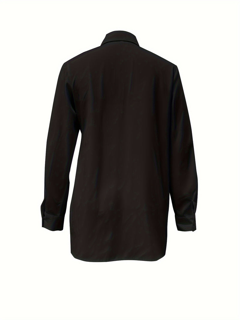 Camisa de Seda com Laço Frontal - ChemissChic®