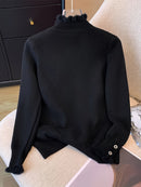 Suéter Feminino Forrado de Lã Delicado Gola Alta - Frost Charm®