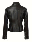 Jaqueta de Couro Biker Feminina - Noir Edge Jacket®