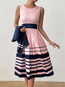 Vestido Midi Clássico Élégance Marine®   - DrèssChic