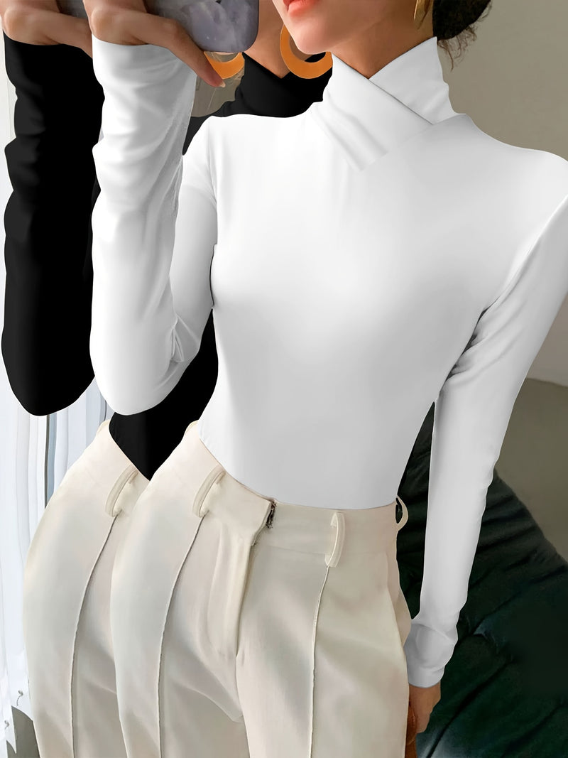 Kit 2 Blusas 2ª Pele Gola Alta V - Dual Sleek Layers®