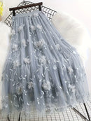 Saia Longa de Tule Floral - JupeChic