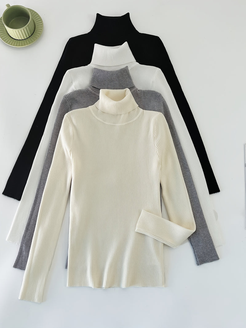 Kit 4 Blusas Cacharrel Feminina Gola Alta - Classic Mood®