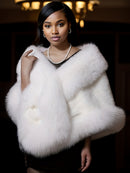 Estola de Pele Xale Feminino de Inverno - Blanc Glacé®