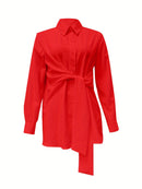 Camisa de Seda com Laço Frontal - ChemissChic®