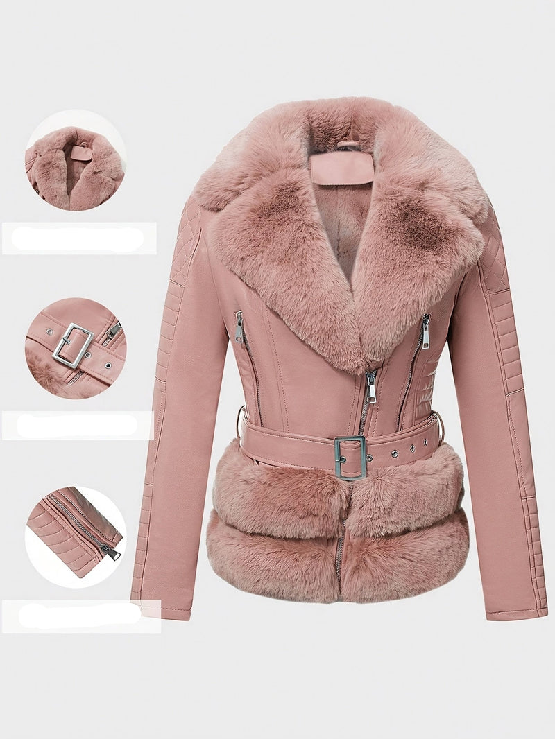 Jaqueta Feminina de Couro e Pele - Realeza Urbana®