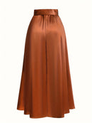 Saia de Cetim Golden Serenade - JupeChic