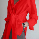 Camisa de Seda com Laço Frontal - ChemissChic®