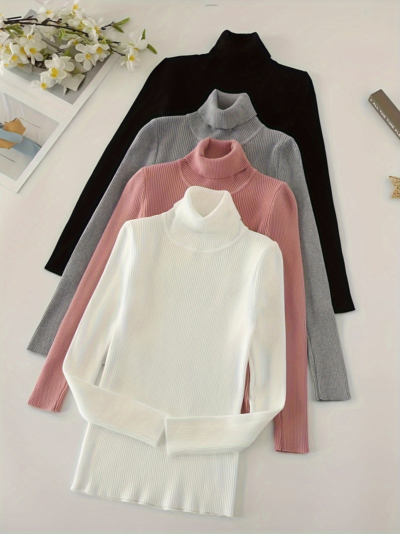 Kit 4 Blusas Cacharrel Feminina Gola Alta - Classic Mood®
