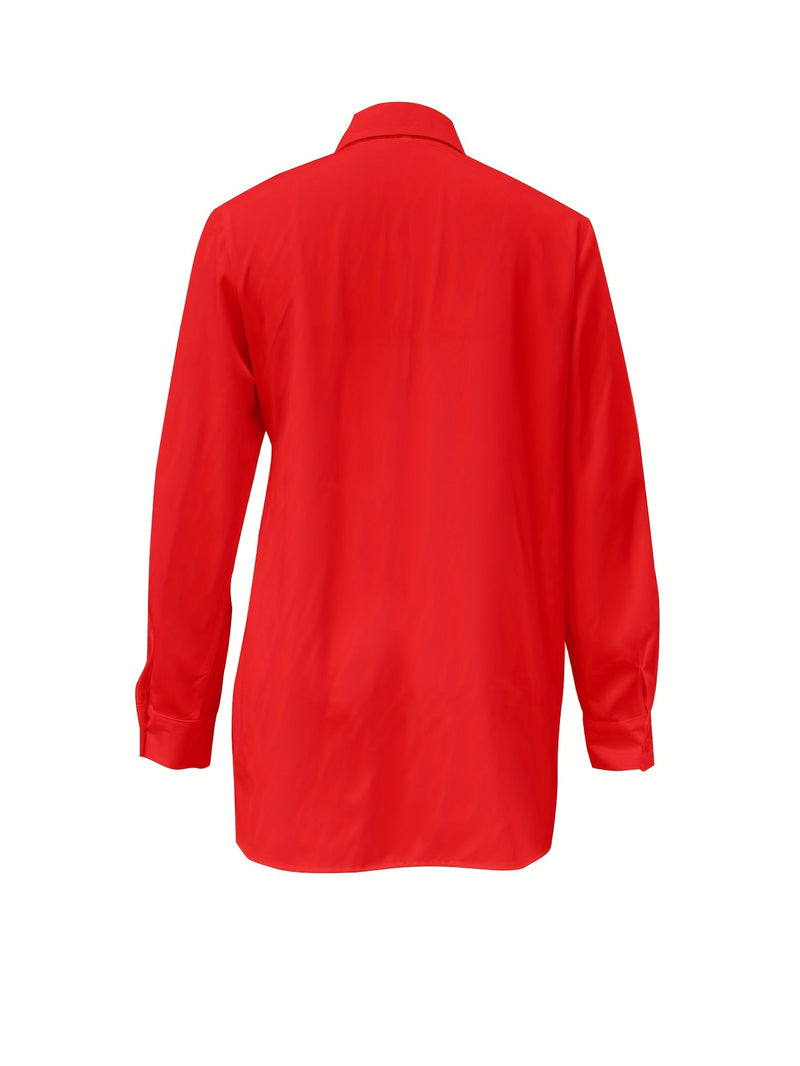 Camisa de Seda com Laço Frontal - ChemissChic®