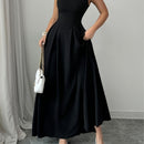 Vestido Midi Longo Elegante e Clássico - Black Majestueuse®