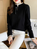 Suéter Feminino Duplo de Lã Gola Alta - Chic Velvet Layers®