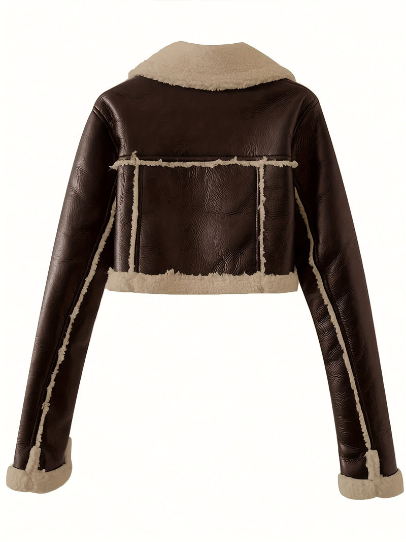 Jaqueta de Couro Feminina Peluciada - Frosted Nordic Edge®