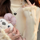 Suéter Feminino Forrado de Lã Delicado Gola Alta - Frost Charm®