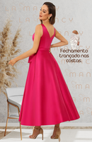 Vestido Midi Longo Sofisticado Noeud de Soie - DrèssChic