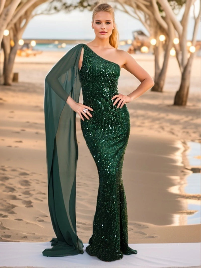 Vestido Longo em  Paetê Emerald - DrèssChic