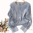 Camisa de Seda com Pérolas - ChemissChic®