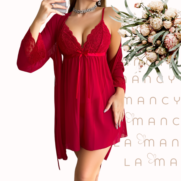 Conjunto Camisola e Hobe Vermelho Dreamy Cherry - LadyChic