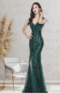 Vestido Longo em Paetê Sirène Royale - DrèssChic