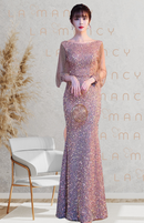 Vestido Longo em Paetê Éclat de Perles - DrèssChic