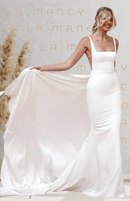 Vestido Longo em Cetim Lune d’Ivoire - DrèssChic