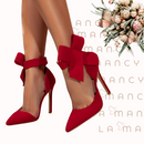 Scarpin de Camurça Salto Agulha Noeud de Luxe - PasChic