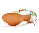Sandália Salto Agulha Floral Perles et Fleurs - PasChic