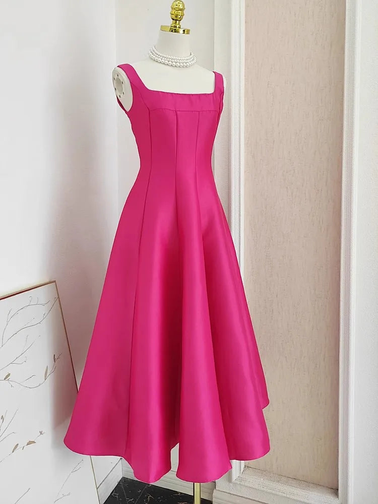 Vestido de Cetim Midi-Longo Realeza Serena  - DrèssChic®