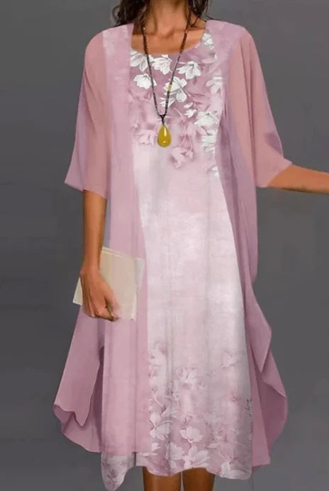 Vestido Midi Elegante e Moderno - Voile Mystique®
