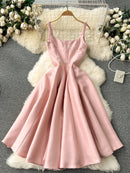 Vestido de Cetim Midi-Longo Realeza Serena  - DrèssChic®